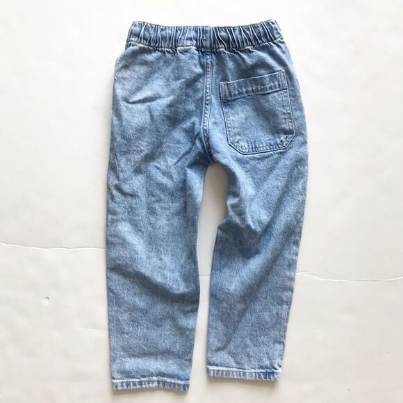 H&M light acid wash pull up draw string jeans EUC 3-4Y - Picture 5 of 5
